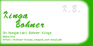 kinga bohner business card